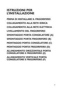istruzioni per l`installazione