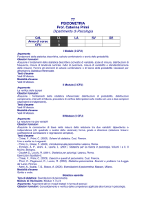 77 PSICOMETRIA Prof. Caterina Primi Dipartimento di Psicologia
