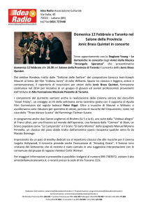 Domenica 12 Febbraio a Taranto nel Salone della