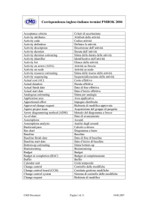Corrispondenza inglese-italiano termini PMBOK 2004