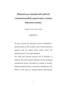 Diagnostica per immagini nello studio dei carcinomi bronchiali