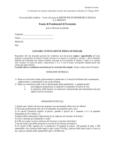 Esame di Fondamenti di Economia
