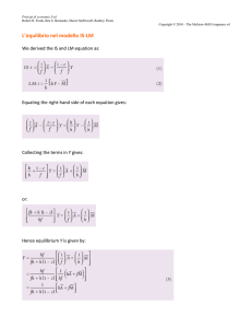 L`equilibrio nel modello IS-LM