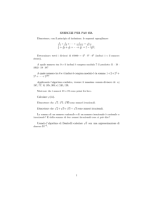 ESERCIZI PER PAS 059. Dimostrare, con il principio di induzione, le