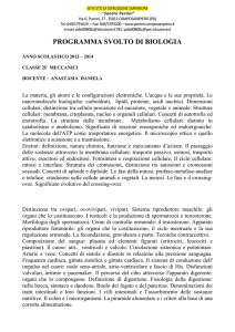 programma svolto di biologia - "Sandro Pertini" di Camposampiero
