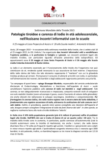 Patologie tiroidee e carenza di Iodio in età