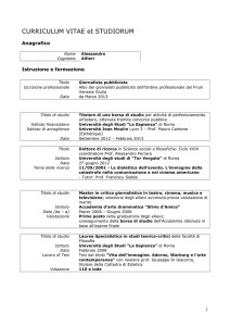 CURRICULUM VITAE et STUDIORUM