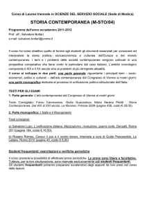 STORIA CONTEMPORANEA (M