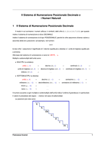 Il Sistema di Numerazione Posizionale Decimale