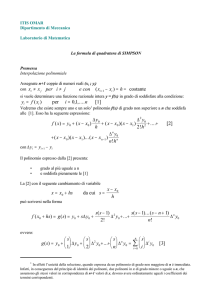 Integrazione con il metodo Simpson