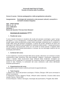 sociologia del mutamento e dei processi culturali a.a. 2009-2010