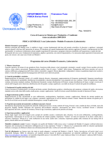 Programma definitivo del corso, Modulo II