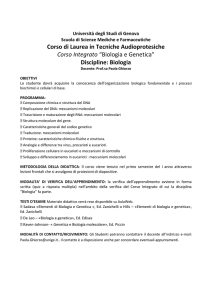 Corso di Laurea in Tecniche Audioprotesiche Corso Integrato