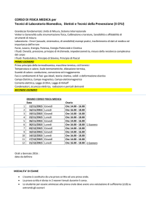 FISICA MEDICA : Orari Aggiornati