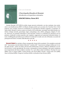 L`enciclopedia filosofica di Rosmini. Introduzione ed