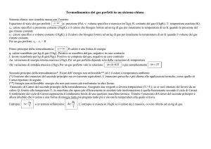 Termodinamica dei gas perfetti in un sistema chiuso