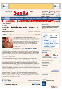 per i disabili conta anche l`assegno di cura - Sanità