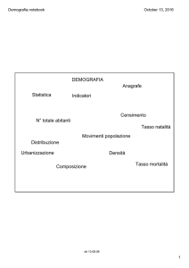 DEMOGRAFIA Statistica Anagrafe Censimento N° totale abitanti