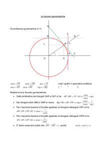 Le funzioni goniometriche N Circonferenza goniometrica (r=1) t