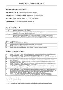 SIMONE BORRA - CURRICULUM VITAE NOME E COGNOME