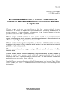 Dichiarazione della Presidenza, a nome dell Unione