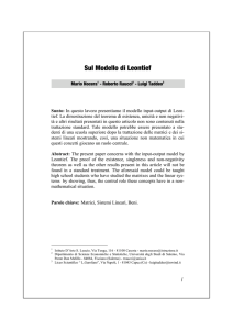 Sul Modello di Leontief
