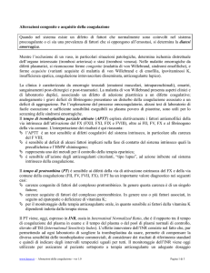 Alterazioni della coagulazione