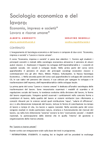 Sociologia economica e del lavoro: