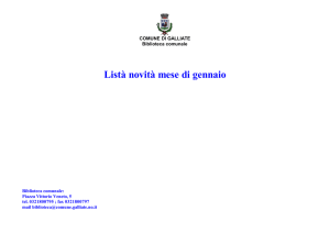 Listà novità mese di gennaio