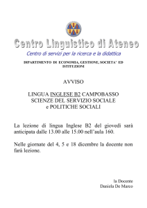 AVVISO LINGUA INGLESE B2 CAMPOBASSO SCIENZE