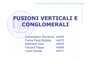 FUSIONI VERTICALI E CONGLOMERALI