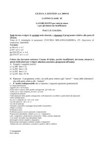 LICEO S. S. EINSTEIN A.S. 2009/10 LATINO CLASSE 4F LAVORI