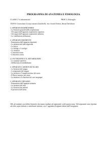 programma di anatomia e fisiologia