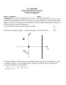 A.A. 20052006 Prima Prova Scritta di Fisica II Facolta` di Ingegneria
