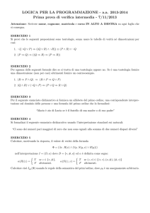 LOGICA PER LA PROGRAMMAZIONE - a.a. 2013
