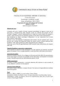 FACOLTÀ DI SCIENZE UMANE E SOCIALI Corso di Laurea