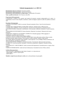 Scheda insegnamento AA 2013-14 - Dipartimento di Economia e