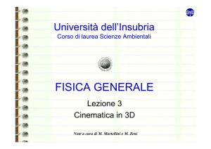 Lezione 3 Cinematica in 3D