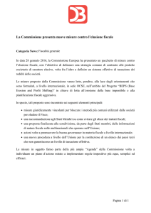 La Commissione presenta nuove misure contro l`elusione fiscale
