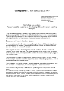 Strategicando… dalla parte dei GENITORI Workshop per genitori.