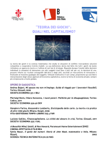 Teoria dei giochi. Quali nel Capitalismo?