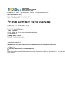 Finanza aziendale (corso avanzato)