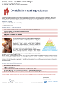 Consigli alimentari in gravidanza