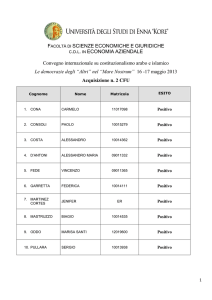 FACOLTÀ DI SCIENZE ECONOMICHE E GIURIDICHE C.D.L. IN