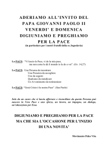 Aderiamo all`invito del papa Giovanni Paolo II