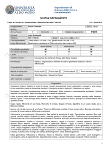 SchedaFisica generale - Laurea in Scienze e Tecnologie per la