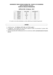 UNIVERSITA` DEGLI STUDI DI ROMA TRE