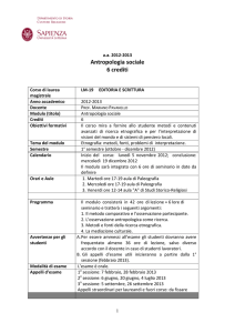 Antropologia sociale 6 crediti