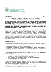 1 Prot. Gen. n. del AZIENDA UNITÀ SANITARIA LOCALE