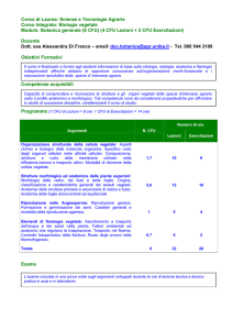 Corso di Laurea Scienze e Tecnologie agrarie - Agraria